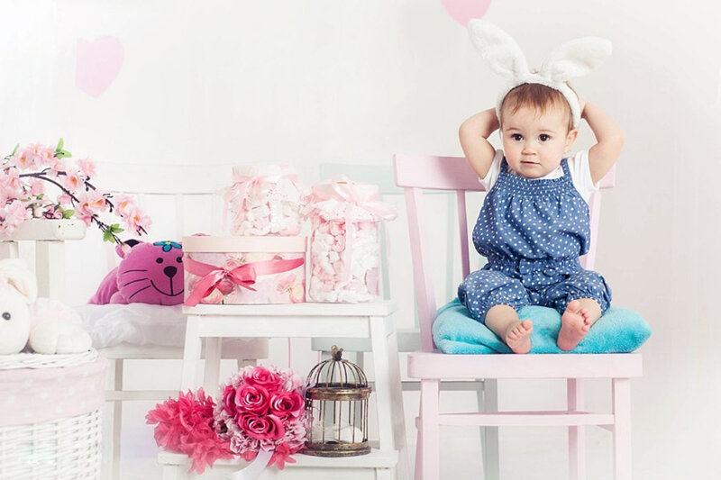 Baby Wearing Bunny Ears