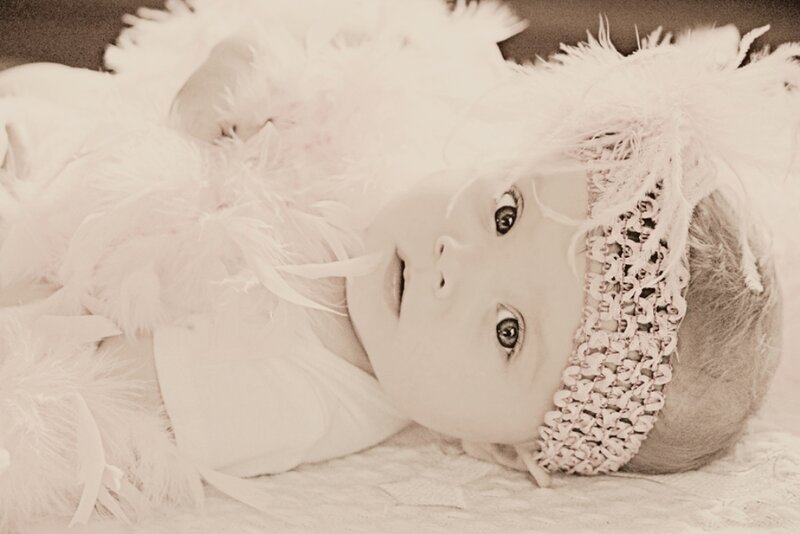Baby Wearing Feather Headband