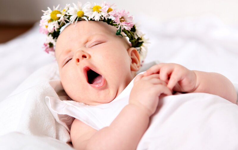 Baby Wearing Flower Crown