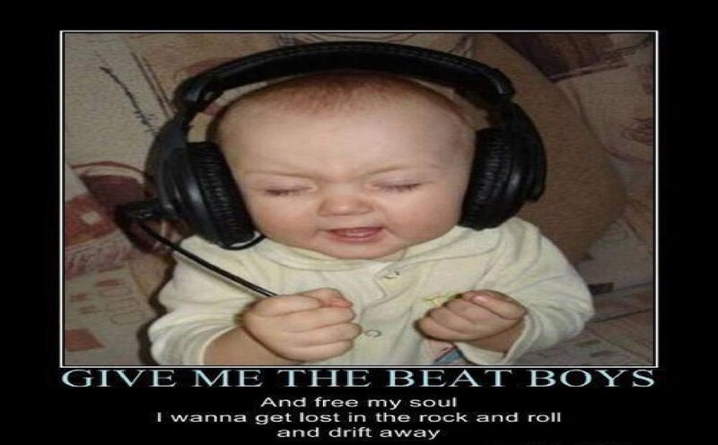 Baby Wearing Headphones — Black