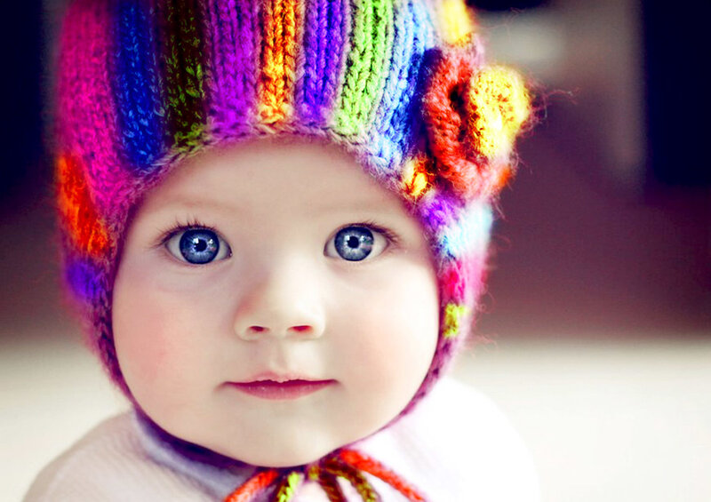 Baby Wearing Knitted Hat