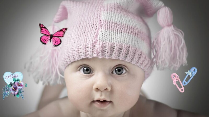 Baby Wearing Pink Hat — Innocent, Photograph