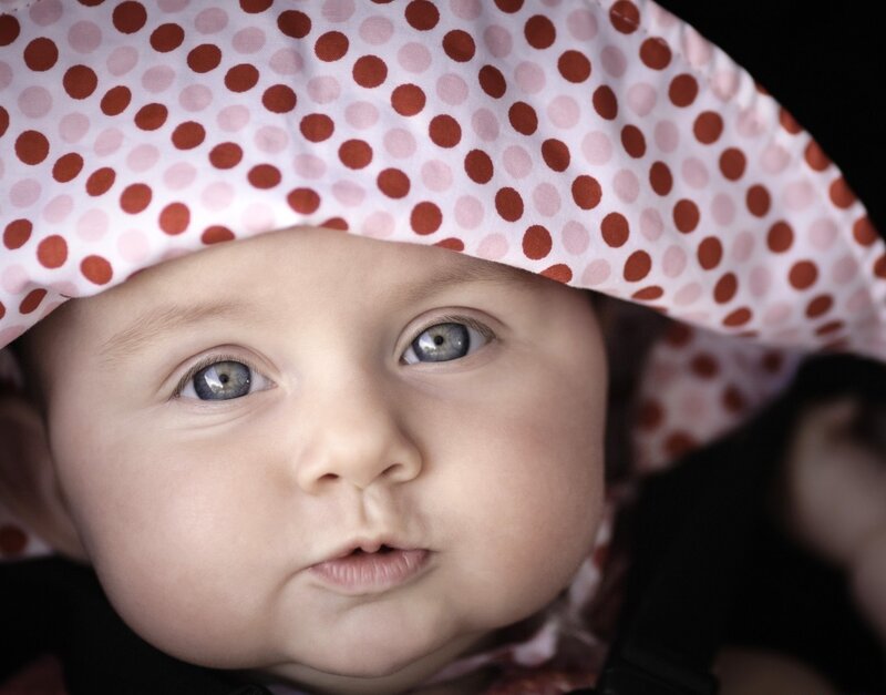 Baby Wearing Polka-dot Hat