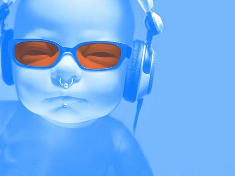 Baby Wearing Sunglasses — Blue, Cool