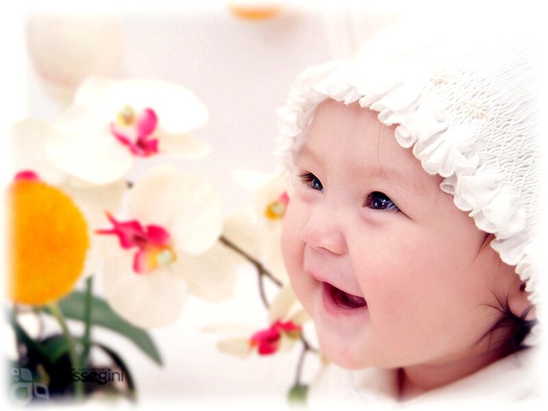 Baby Wearing White Hat