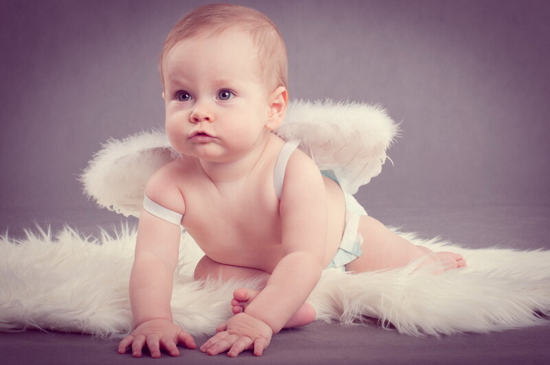 Baby with Angel Wings — Purple