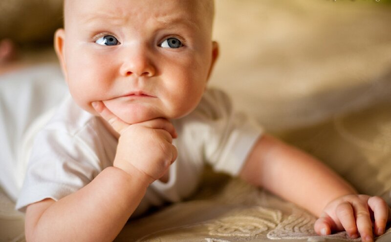 Baby with Blue Eyes — Beige