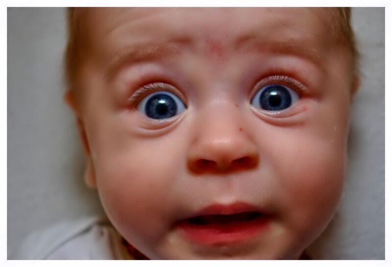 Baby with Blue Eyes — Neutral, Photograph, Face