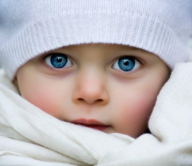 Baby with Blue Eyes — White, Calm, Winter