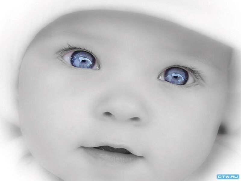 Baby with Blue Eyes — White, Innocent