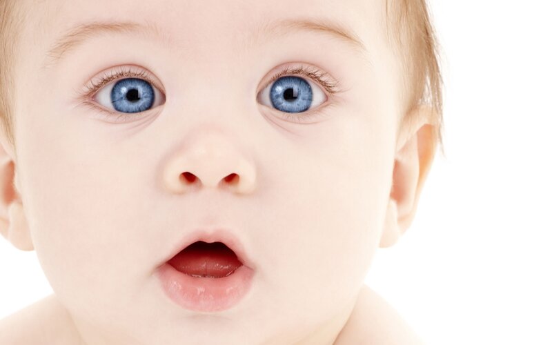 Baby with Blue Eyes — White, Neutral