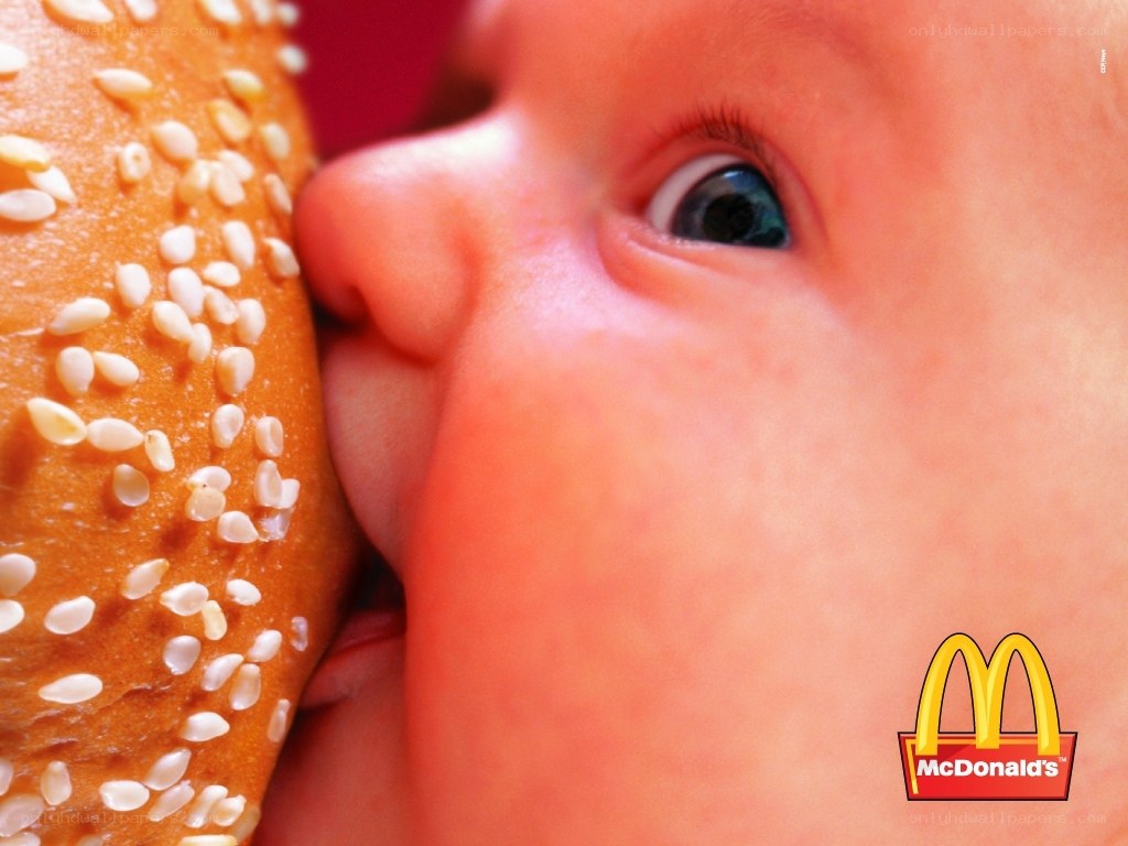 Baby with burger bun