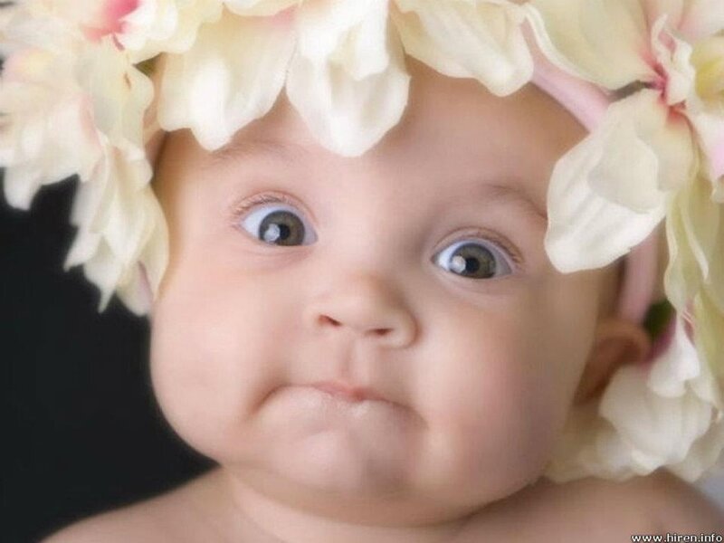 Baby with Flower Crown — White