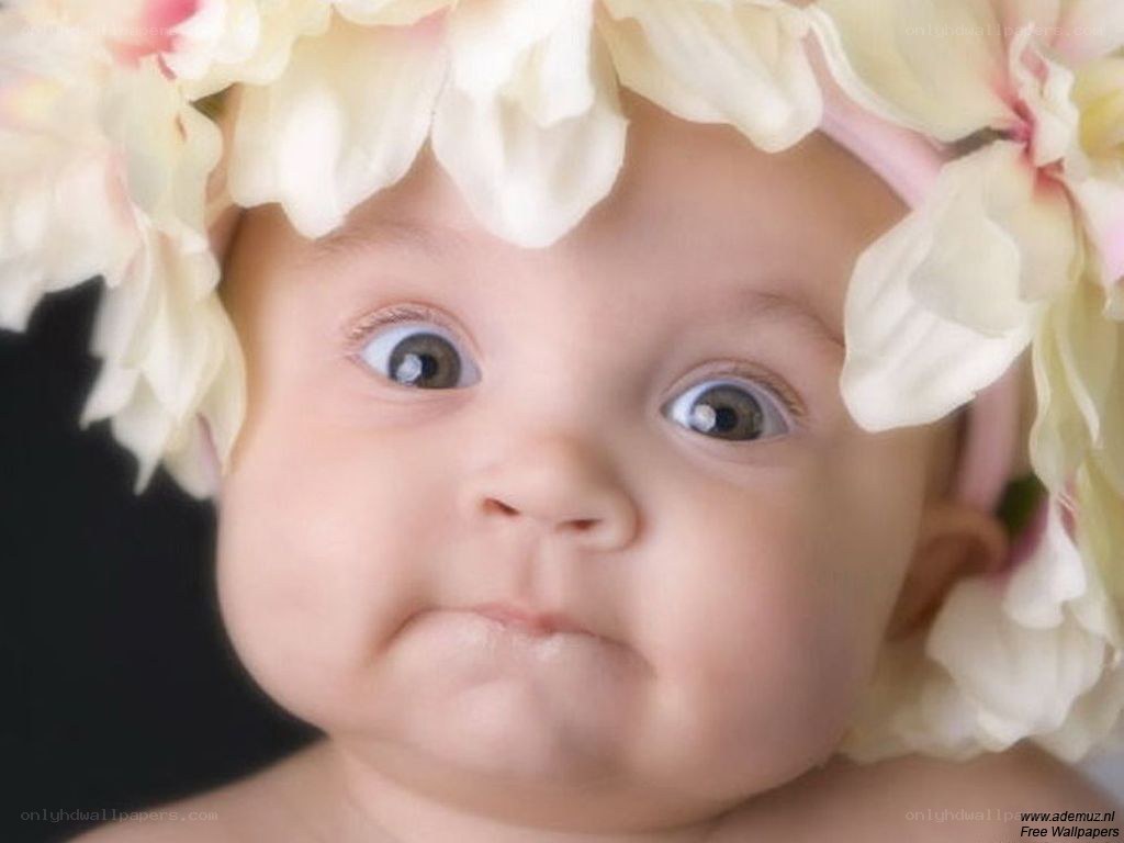 baby with flower crown