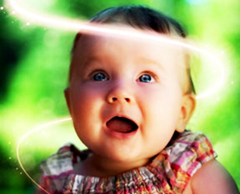 Baby with Glowing Halo