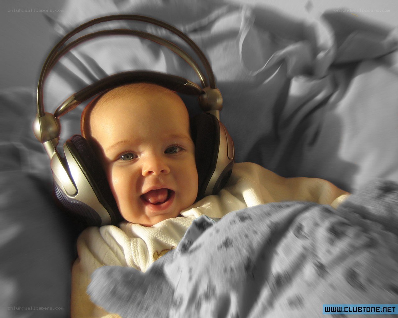 Baby with headphones