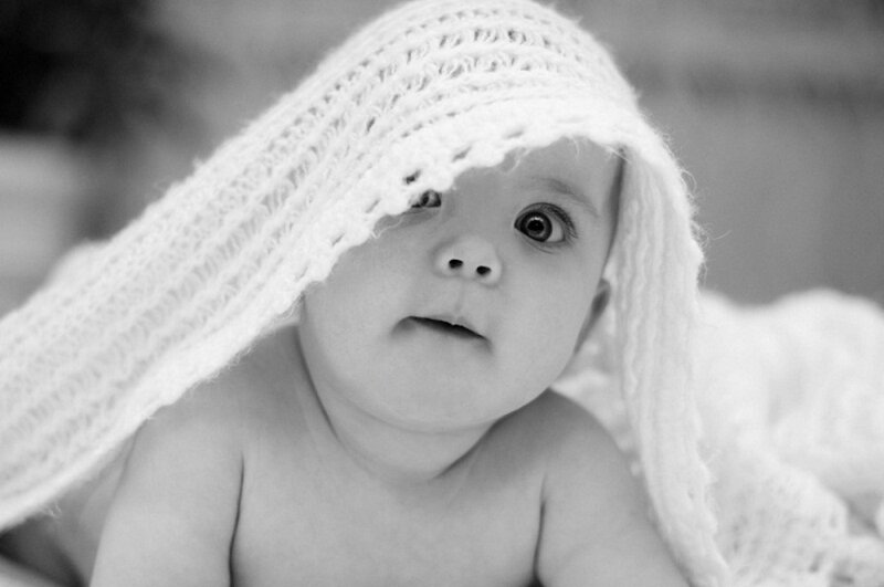 Baby with Knitted Hat — Black