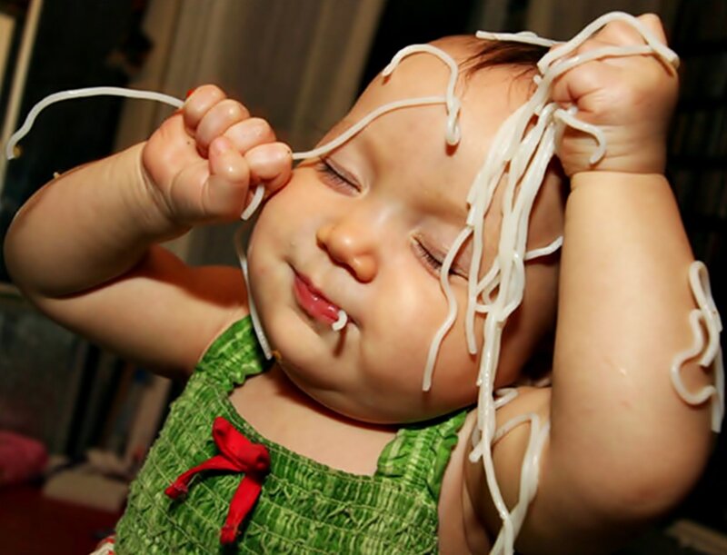 Baby with Noodles