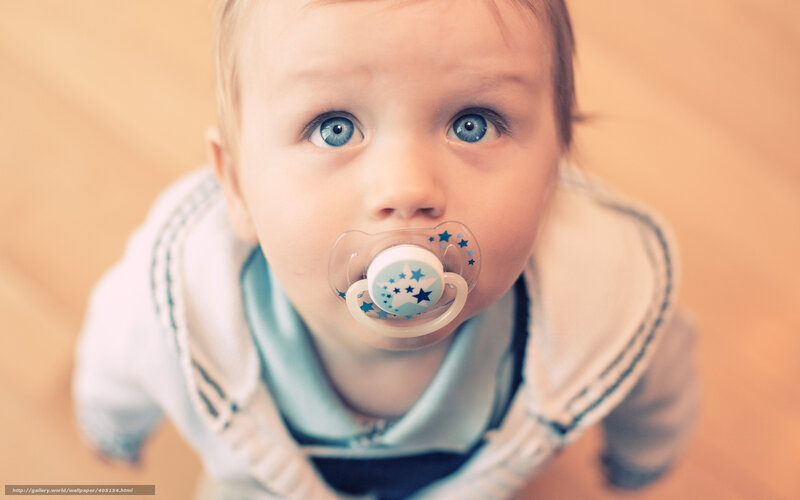 Baby with Pacifier — White