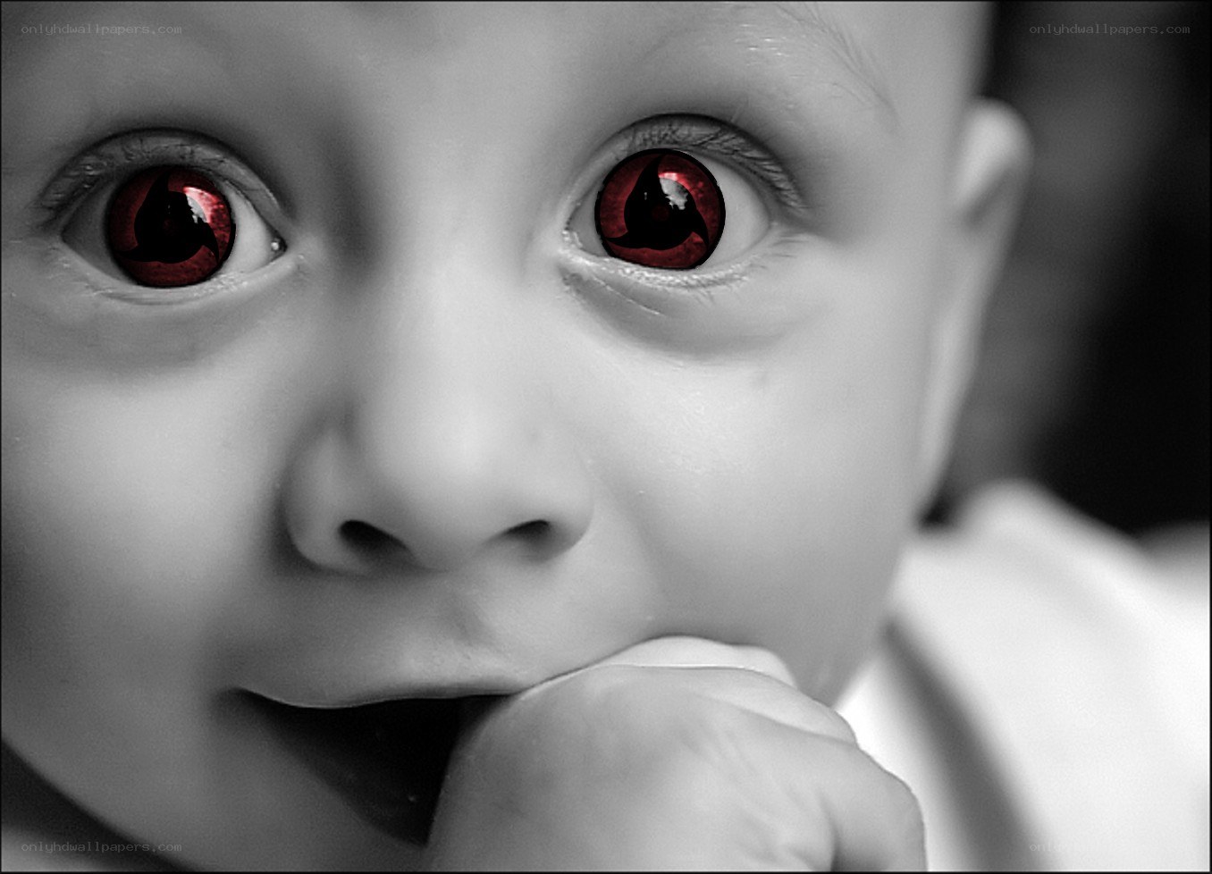 Baby with red eyes