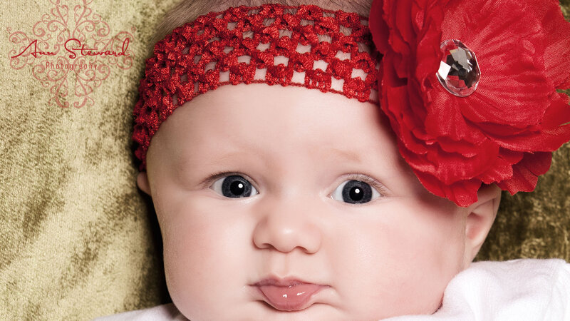 Baby with Red Headband — Calm