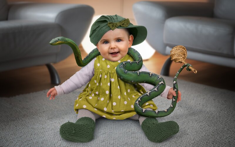 Baby with Snake Costume — Green