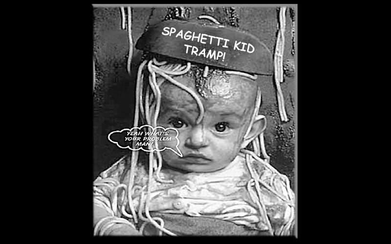 Baby with Spaghetti on Head