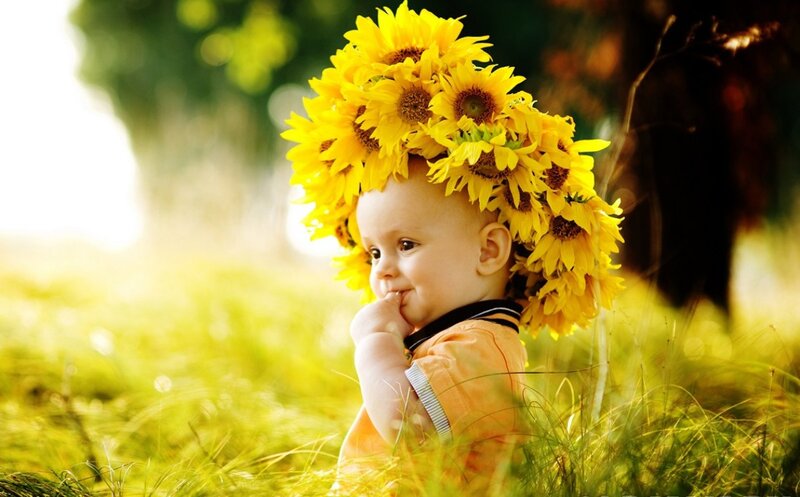 Baby with Sunflower Crown