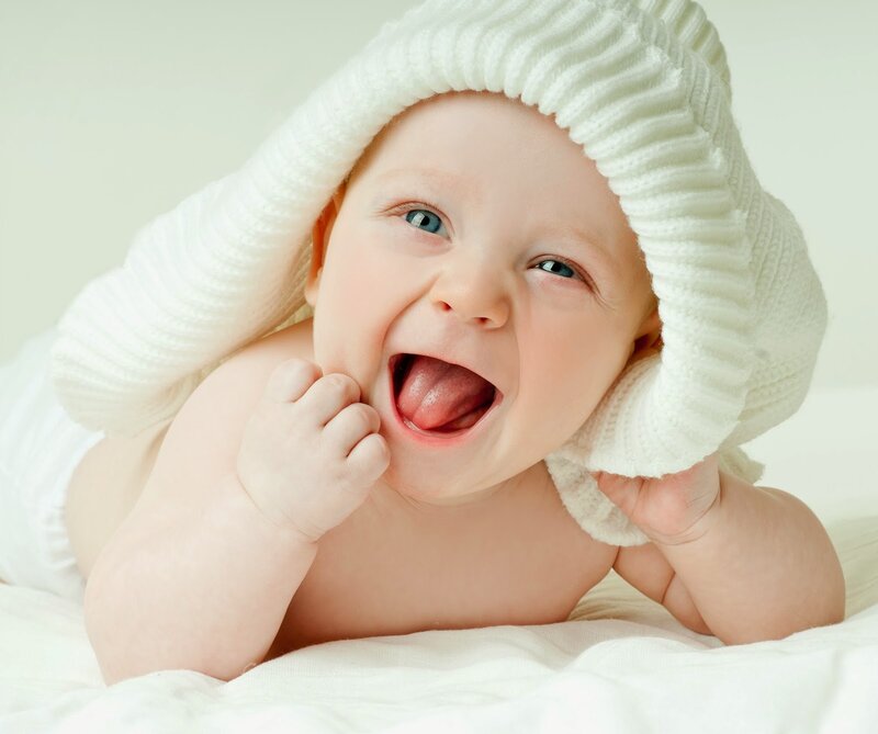 Baby with Towel on Head