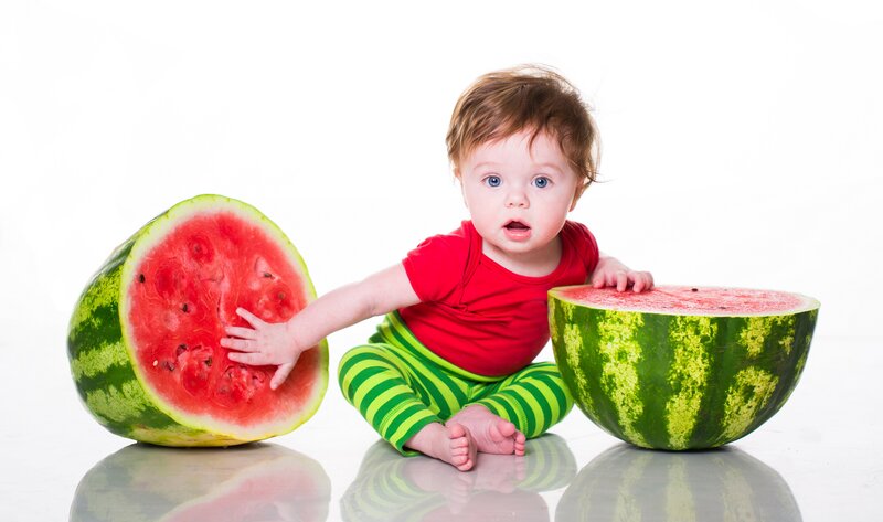 Baby with Watermelons