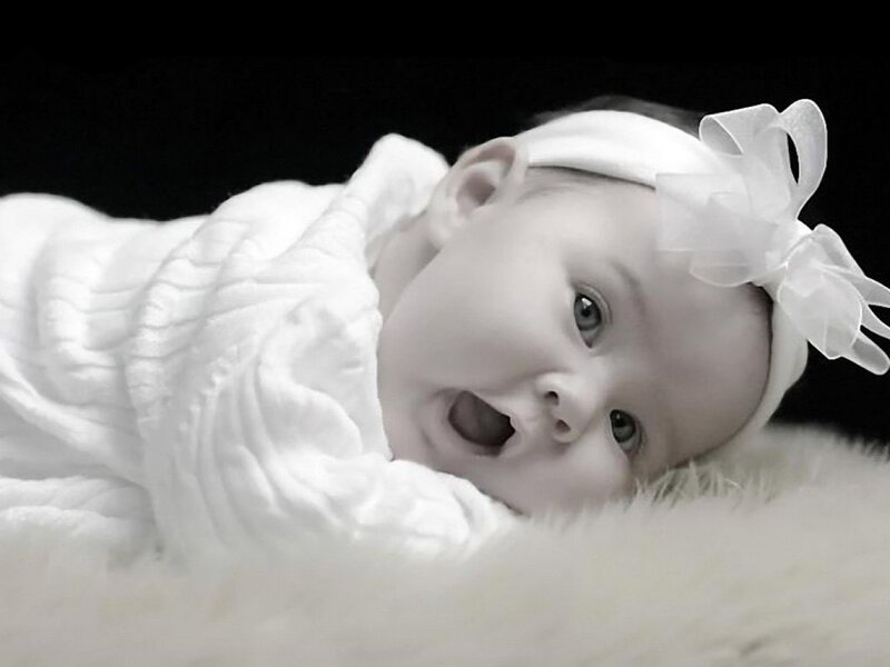Baby with White Bow — Black