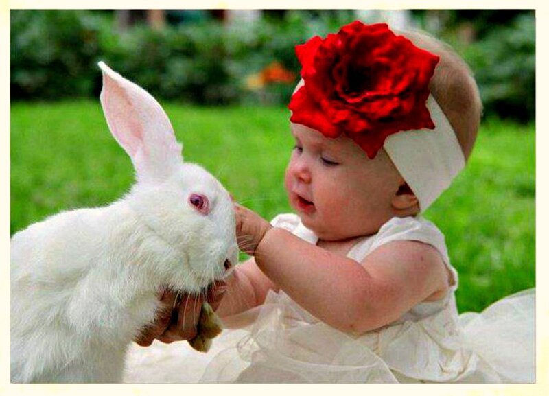Baby with White Rabbit