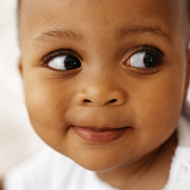 baby with wide eyes