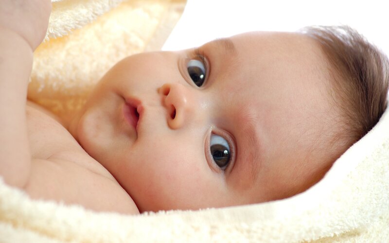 Baby wrapped in a towel