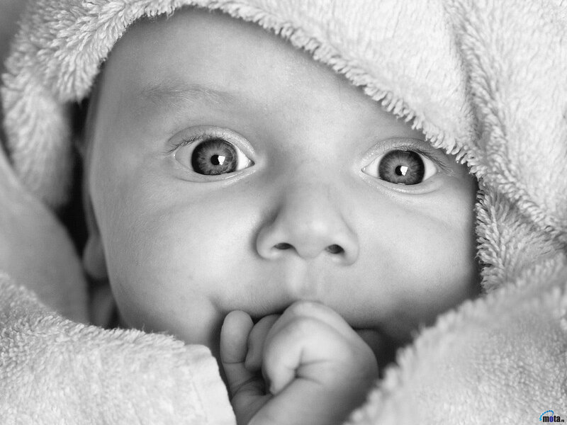 Baby wrapped in a towel
