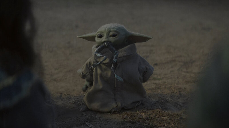Baby Yoda Eating Frog