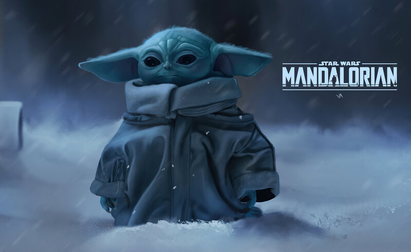 Baby Yoda in Snow