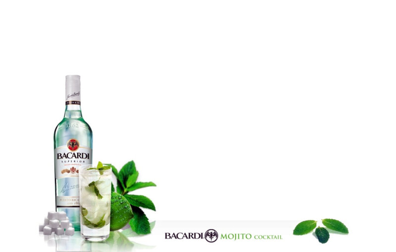 Bacardi Bottle and Cocktail