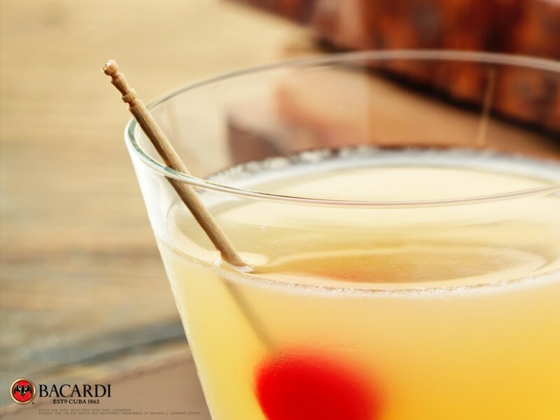 Bacardi cocktail with cherry