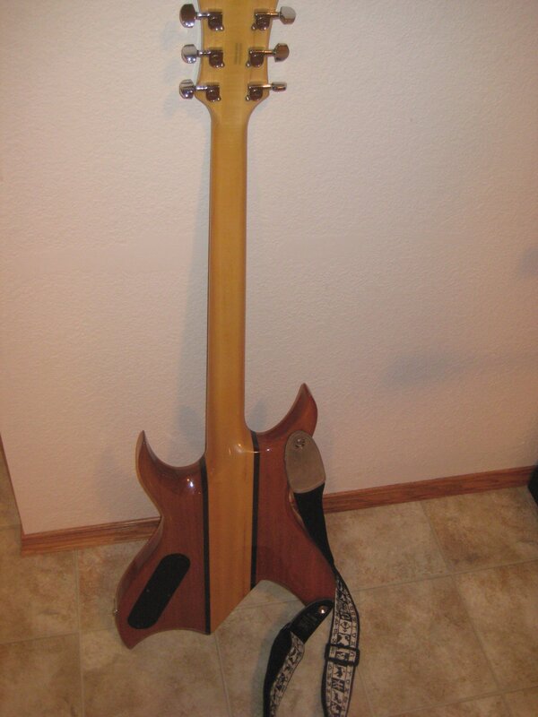 back of electric guitar