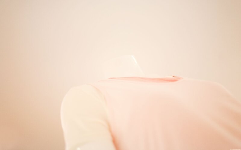 back of pink shirt on mannequin