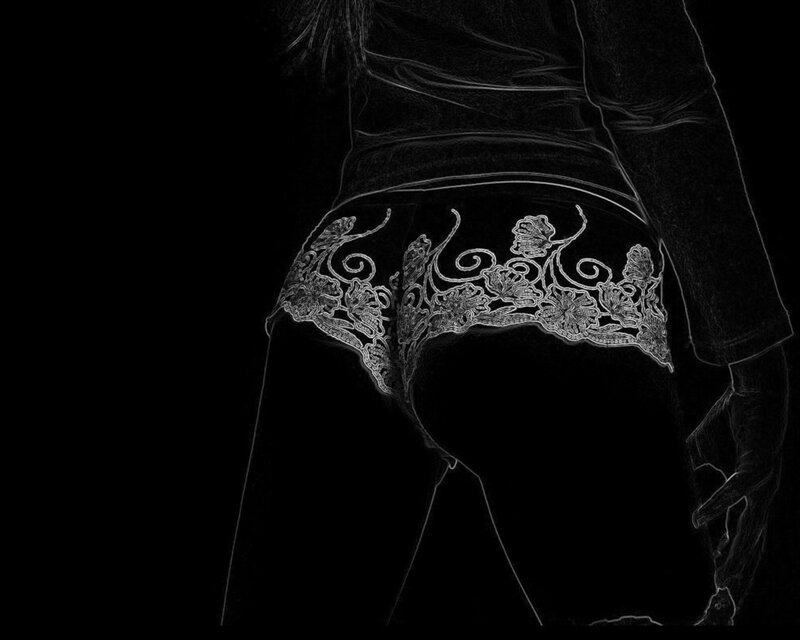 back view of lace underwear
