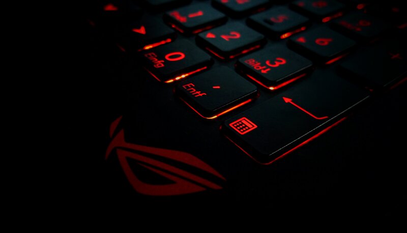 Backlit Keyboard — Black, Dark, Photograph, Keycaps