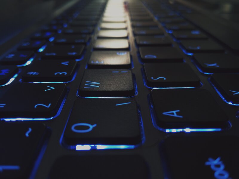 Backlit Keyboard — Black, Dark, Photograph, Keys