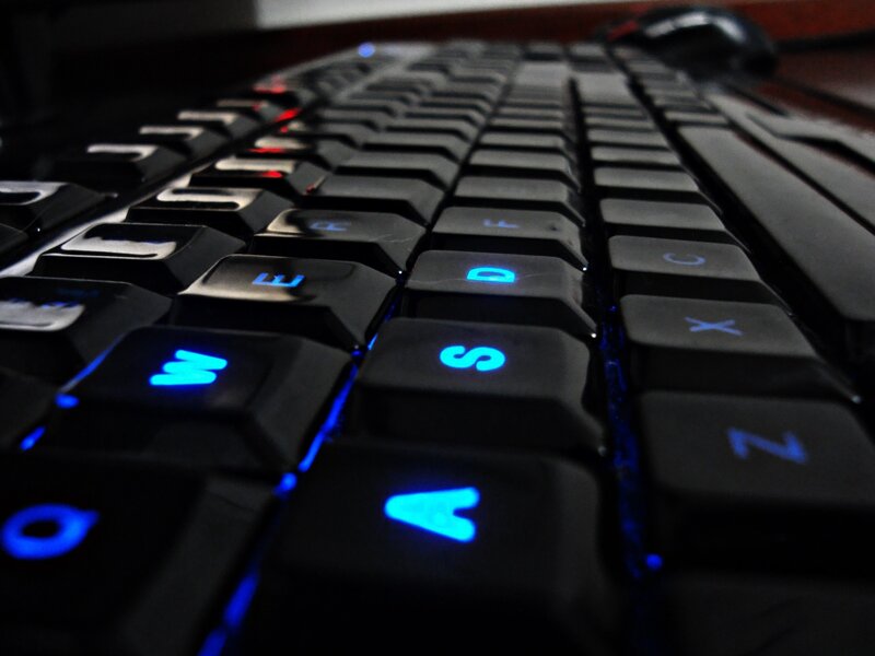 Backlit Keyboard — Black, Dark, Photograph