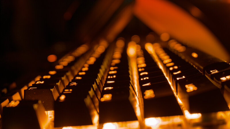 Backlit Keyboard — Black, Dramatic, Night