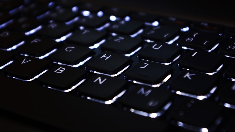 backlit keyboard in dark
