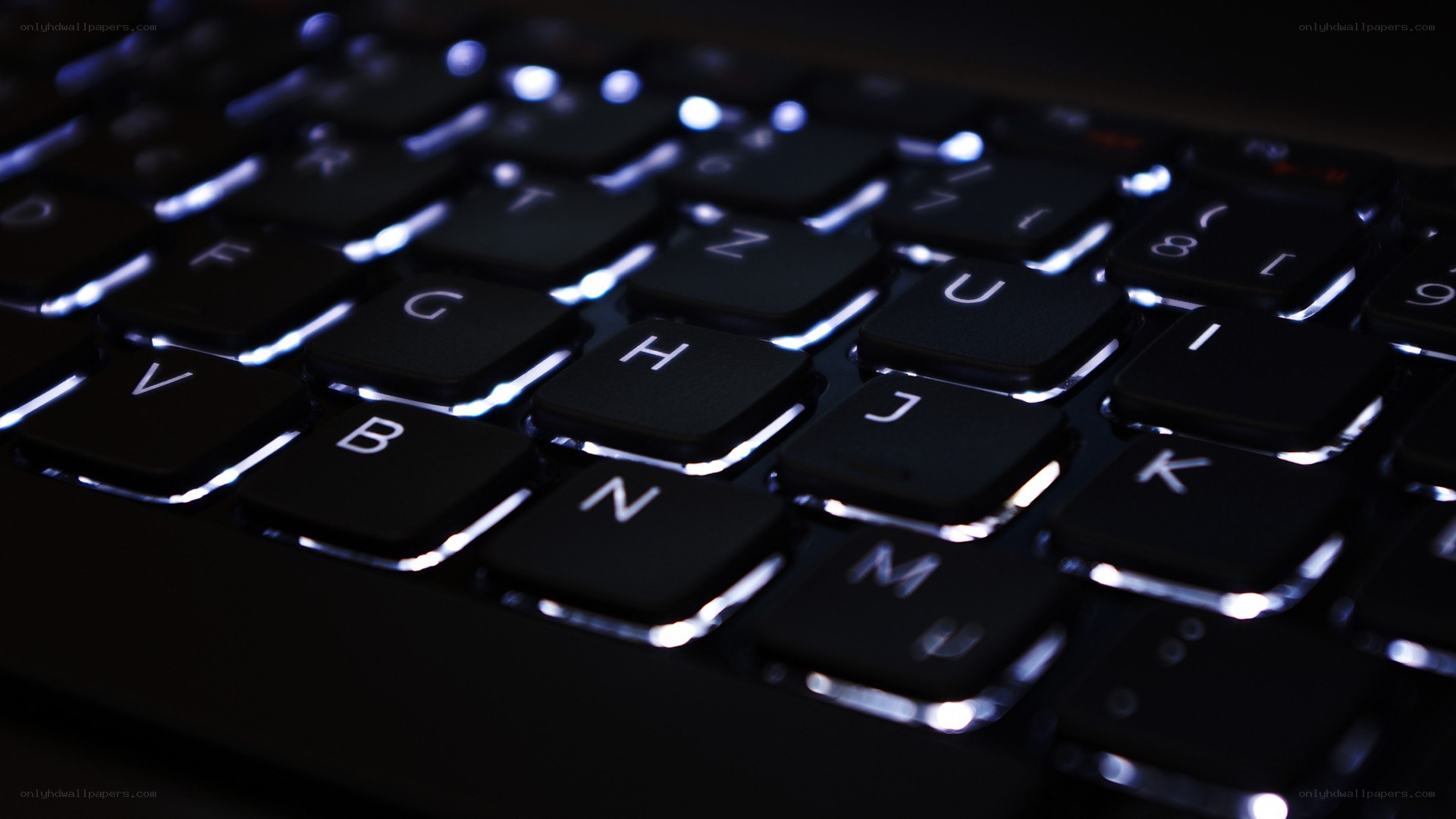 backlit keyboard in dark
