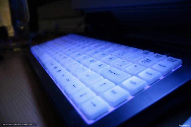 backlit keyboard in dim light