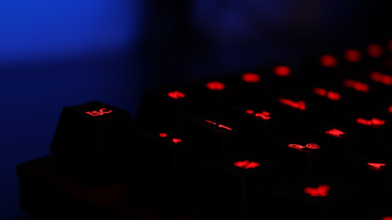 Backlit Keyboard Keys — Black, Dark, Photograph, Red Backlight